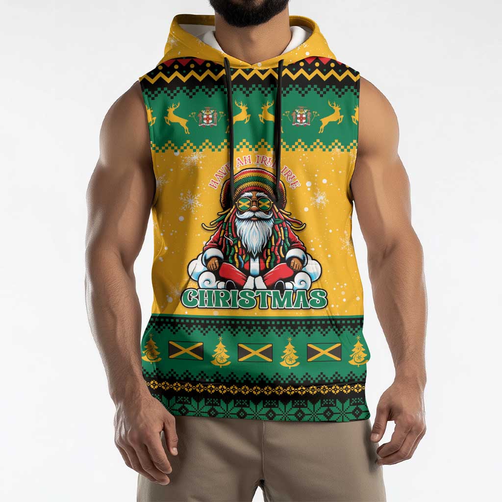 Jamaica Christmas Sleeveless Hoodie Have Ah Irie Irie Christmas - Wonder Print Shop