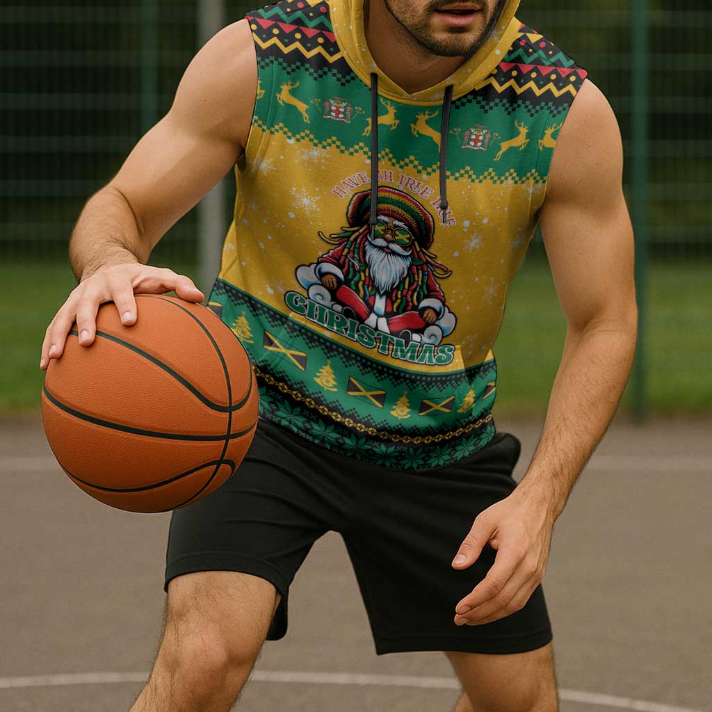 Jamaica Christmas Sleeveless Hoodie Have Ah Irie Irie Christmas - Wonder Print Shop