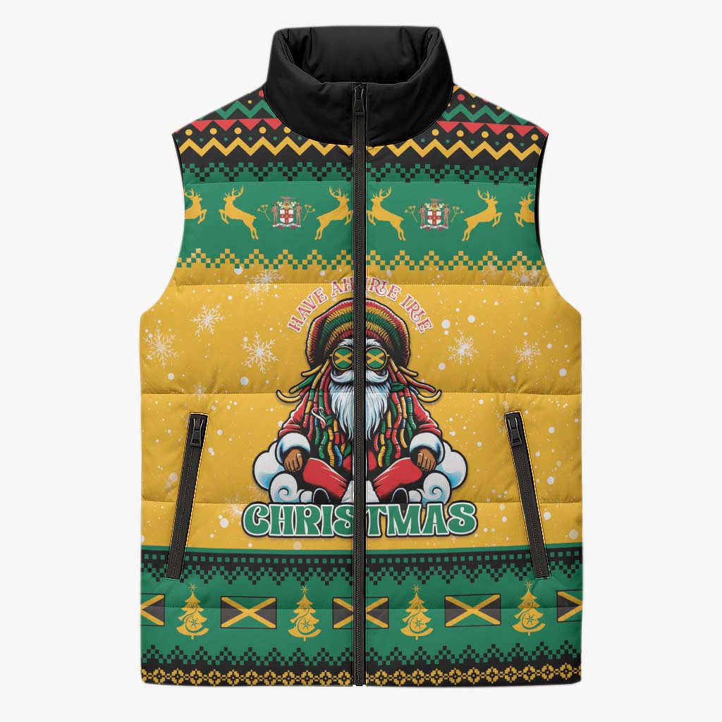 Jamaica Christmas Sleeveless Puffer Jacket Have Ah Irie Irie Christmas - Wonder Print Shop