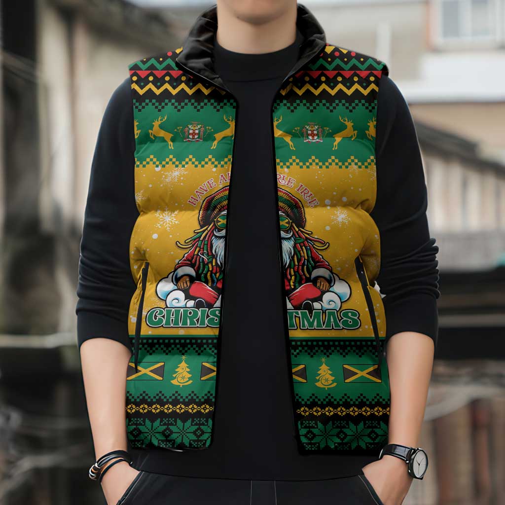 Jamaica Christmas Sleeveless Puffer Jacket Have Ah Irie Irie Christmas - Wonder Print Shop