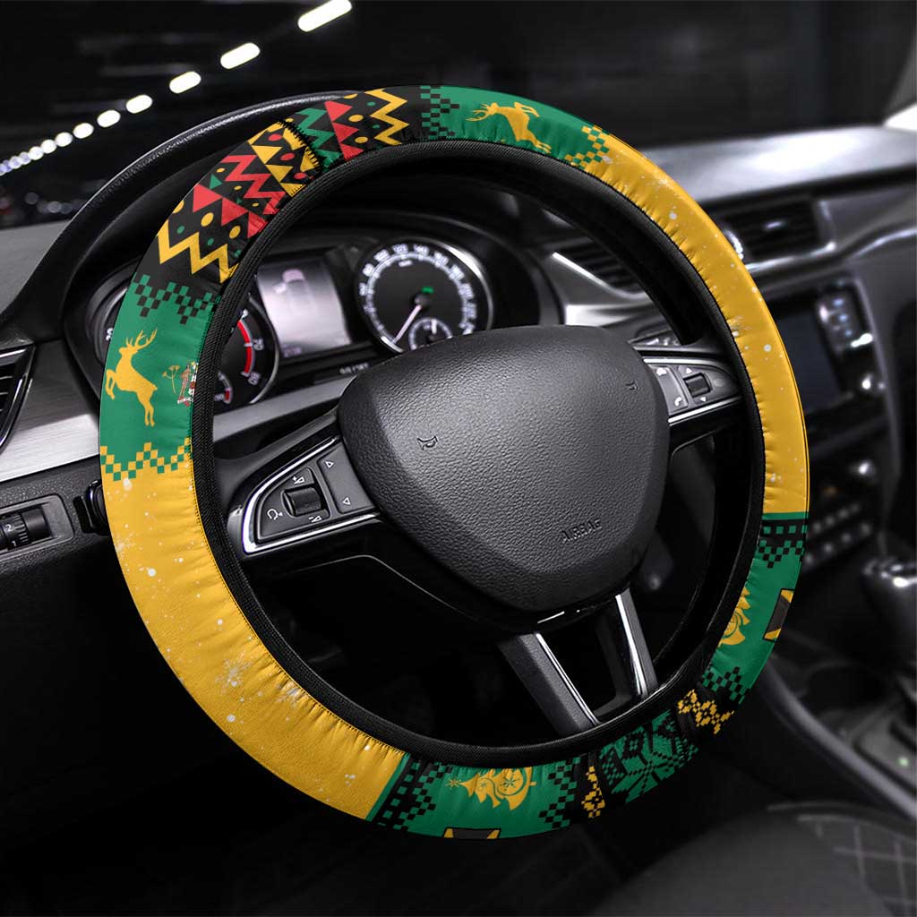 Jamaica Christmas Steering Wheel Cover Have Ah Irie Irie Christmas - Wonder Print Shop