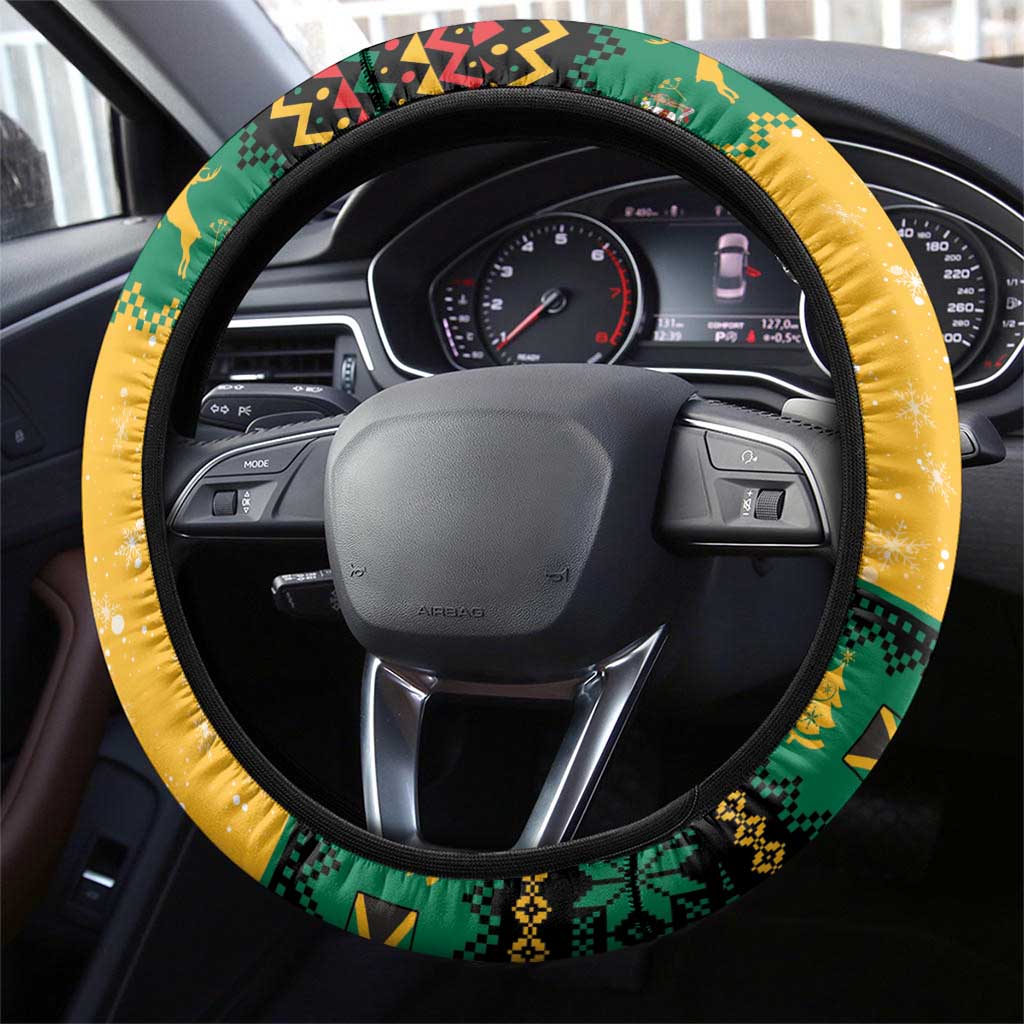 Jamaica Christmas Steering Wheel Cover Have Ah Irie Irie Christmas - Wonder Print Shop