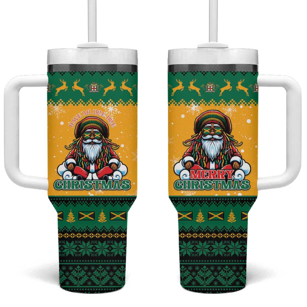 Jamaica Christmas Tumbler With Handle Have Ah Irie Irie Christmas - Wonder Print Shop