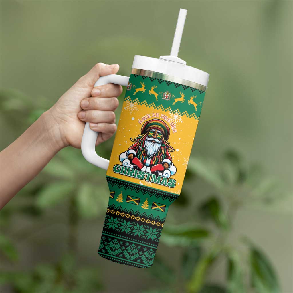 Jamaica Christmas Tumbler With Handle Have Ah Irie Irie Christmas - Wonder Print Shop