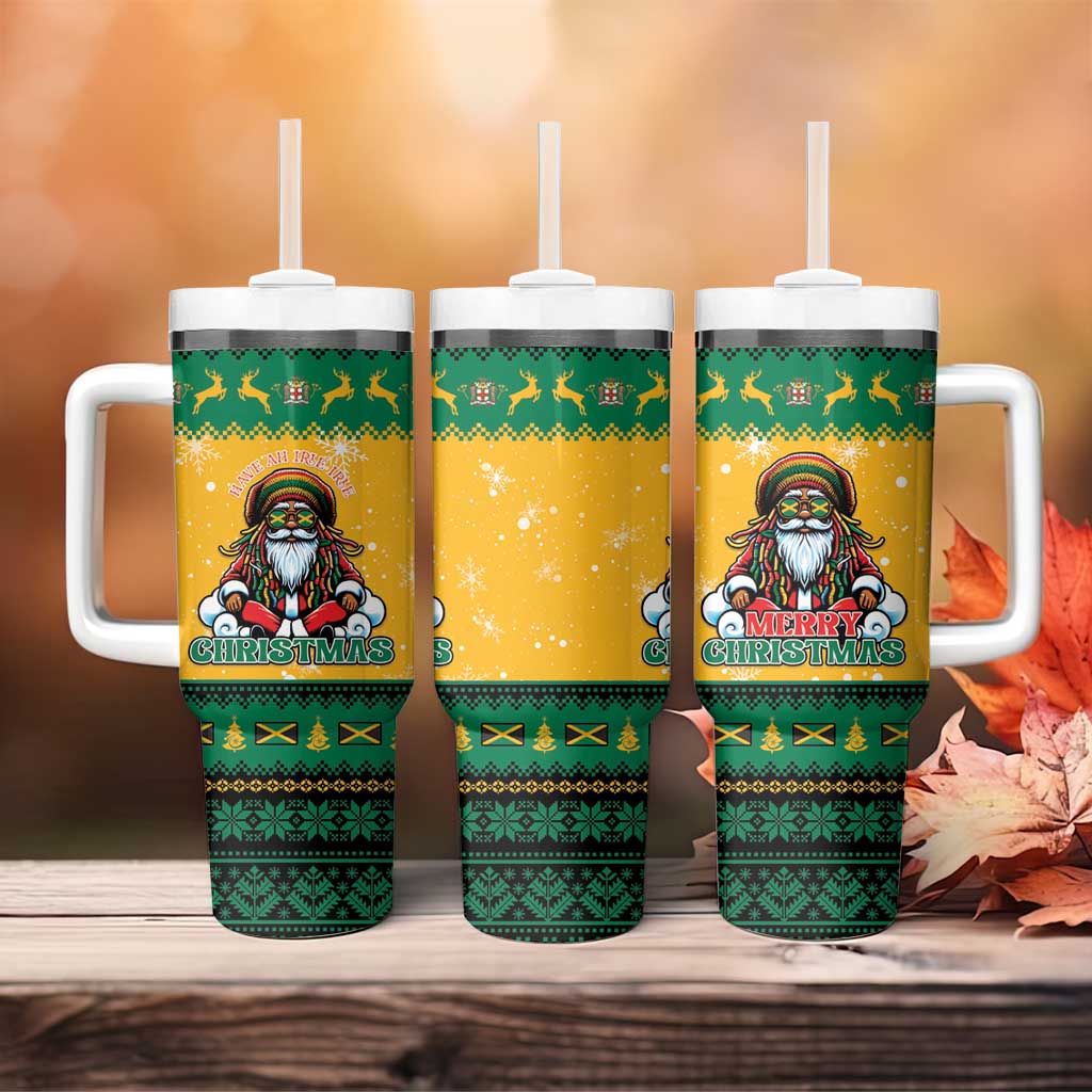 Jamaica Christmas Tumbler With Handle Have Ah Irie Irie Christmas - Wonder Print Shop