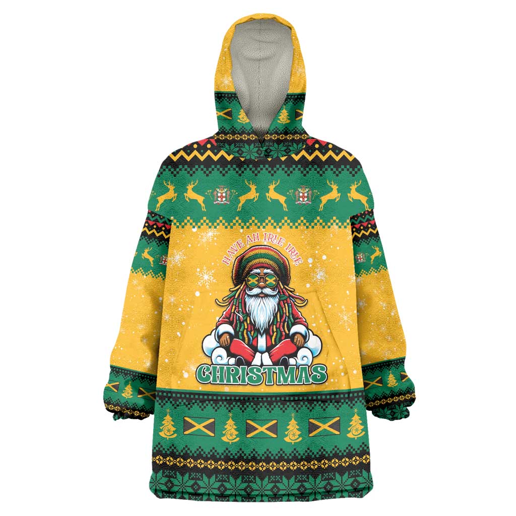 Jamaica Christmas Wearable Blanket Hoodie Have Ah Irie Irie Christmas - Wonder Print Shop