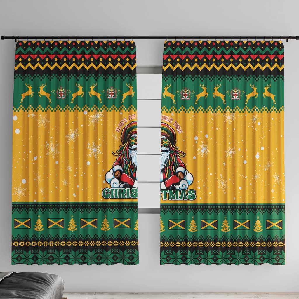 Jamaica Christmas Window Curtain Have Ah Irie Irie Christmas - Wonder Print Shop