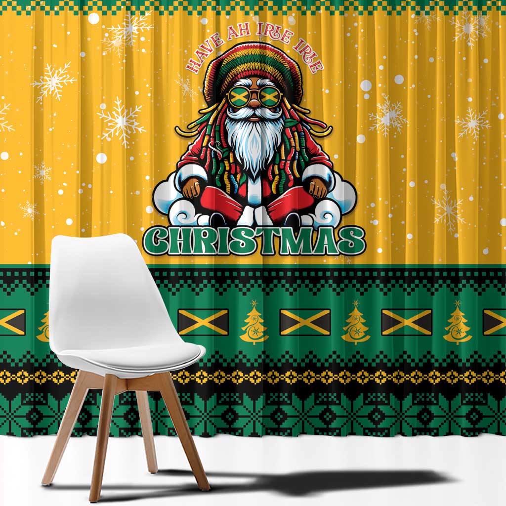 Jamaica Christmas Window Curtain Have Ah Irie Irie Christmas - Wonder Print Shop