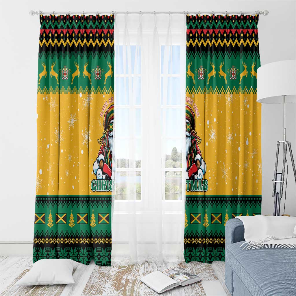 Jamaica Christmas Window Curtain Have Ah Irie Irie Christmas - Wonder Print Shop