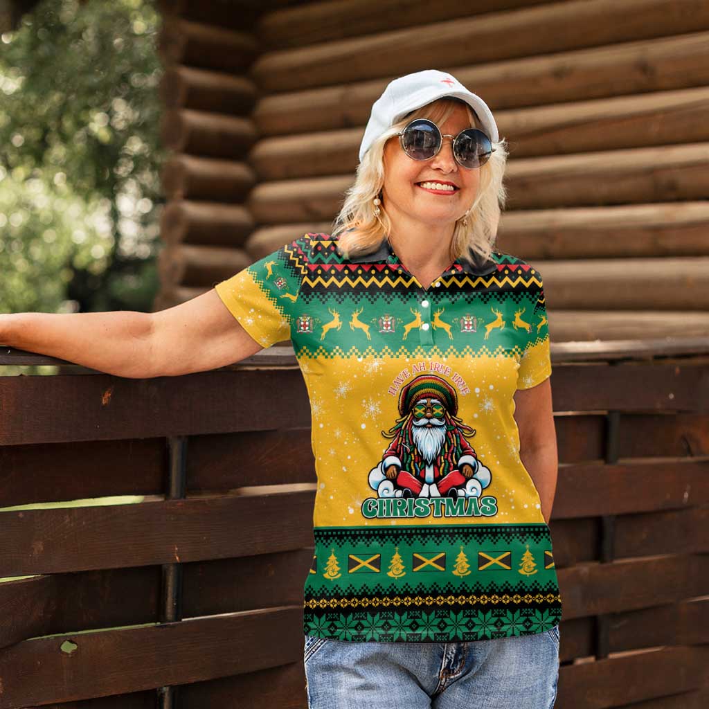 Jamaica Christmas Women Polo Shirt Have Ah Irie Irie Christmas - Wonder Print Shop