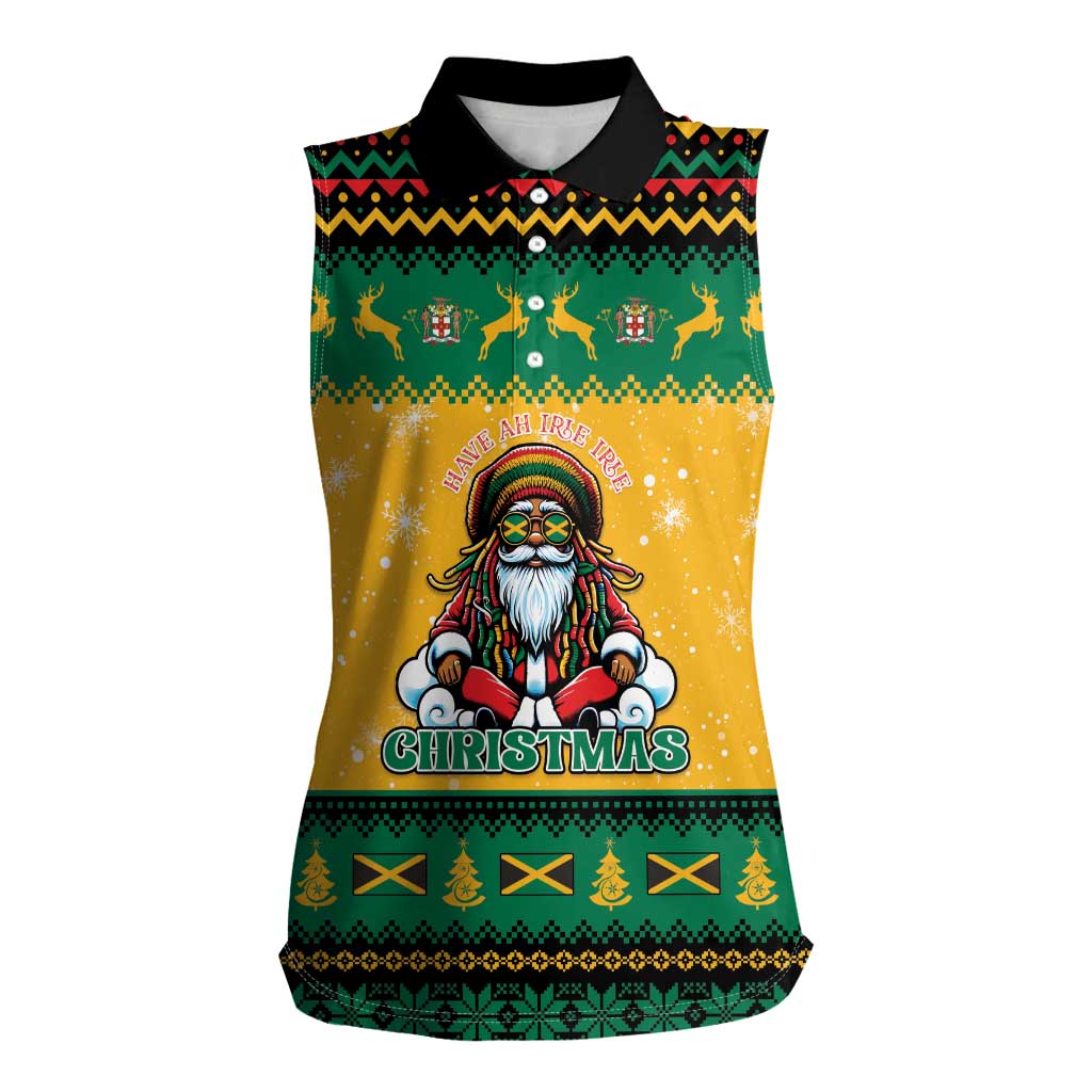 Jamaica Christmas Women Sleeveless Polo Shirt Have Ah Irie Irie Christmas - Wonder Print Shop