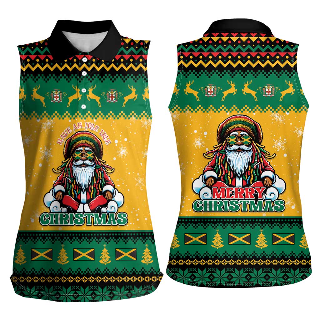 Jamaica Christmas Women Sleeveless Polo Shirt Have Ah Irie Irie Christmas - Wonder Print Shop