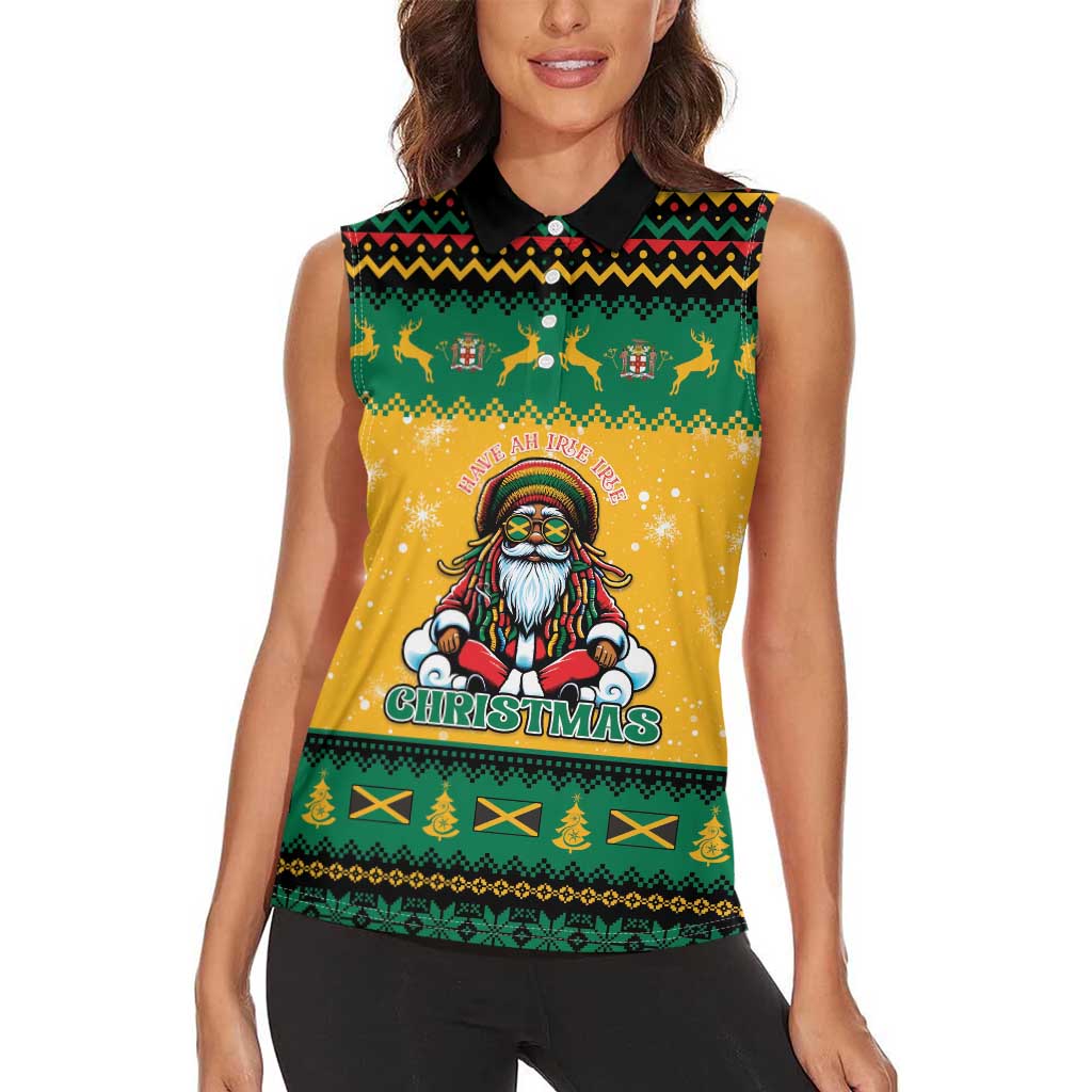 Jamaica Christmas Women Sleeveless Polo Shirt Have Ah Irie Irie Christmas - Wonder Print Shop