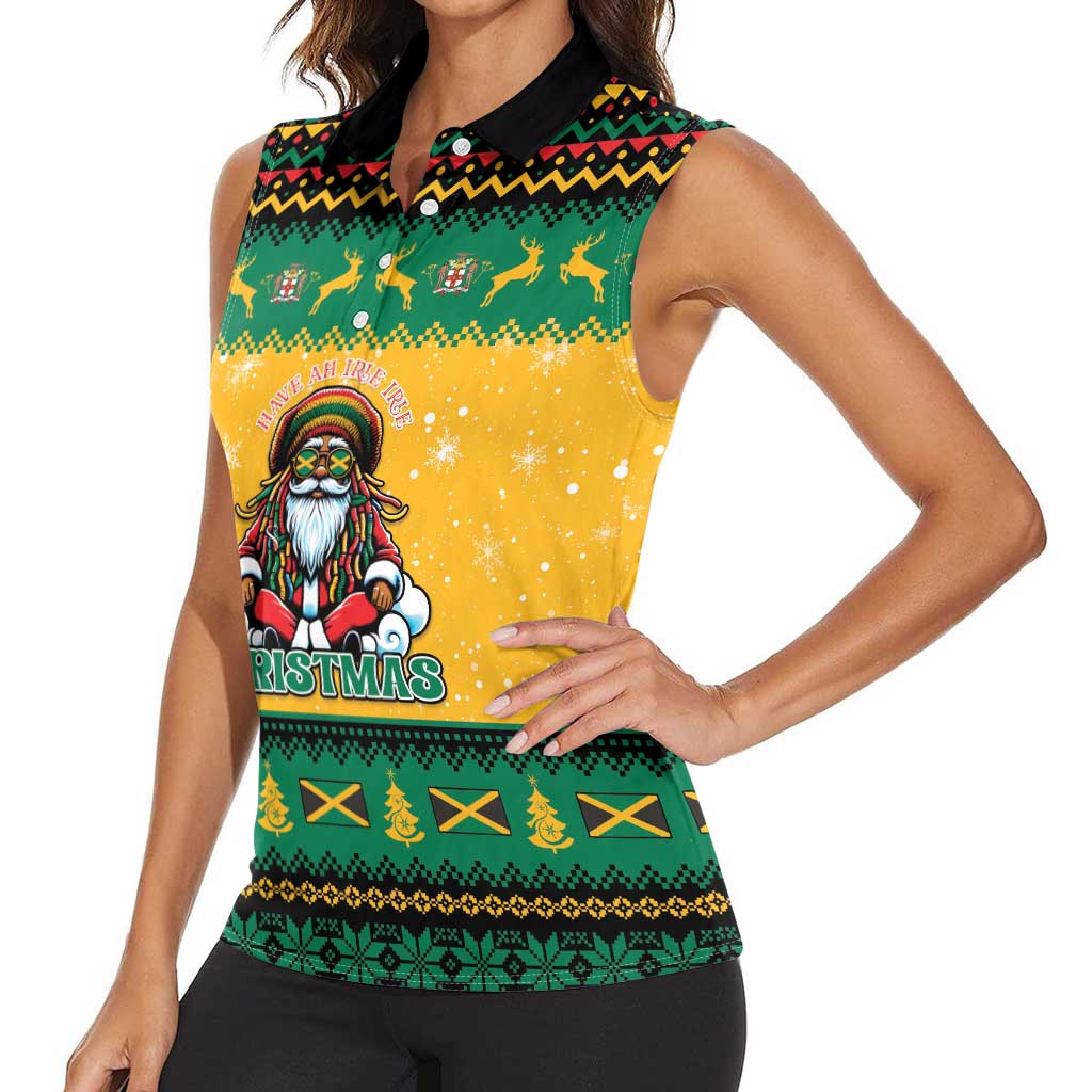 Jamaica Christmas Women Sleeveless Polo Shirt Have Ah Irie Irie Christmas - Wonder Print Shop