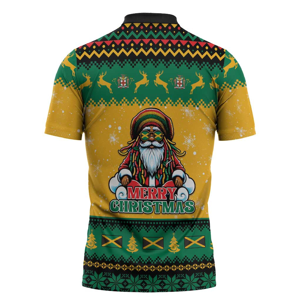 Jamaica Christmas Zipper Polo Shirt Have Ah Irie Irie Christmas - Wonder Print Shop