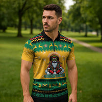 Jamaica Christmas Zipper Polo Shirt Have Ah Irie Irie Christmas - Wonder Print Shop
