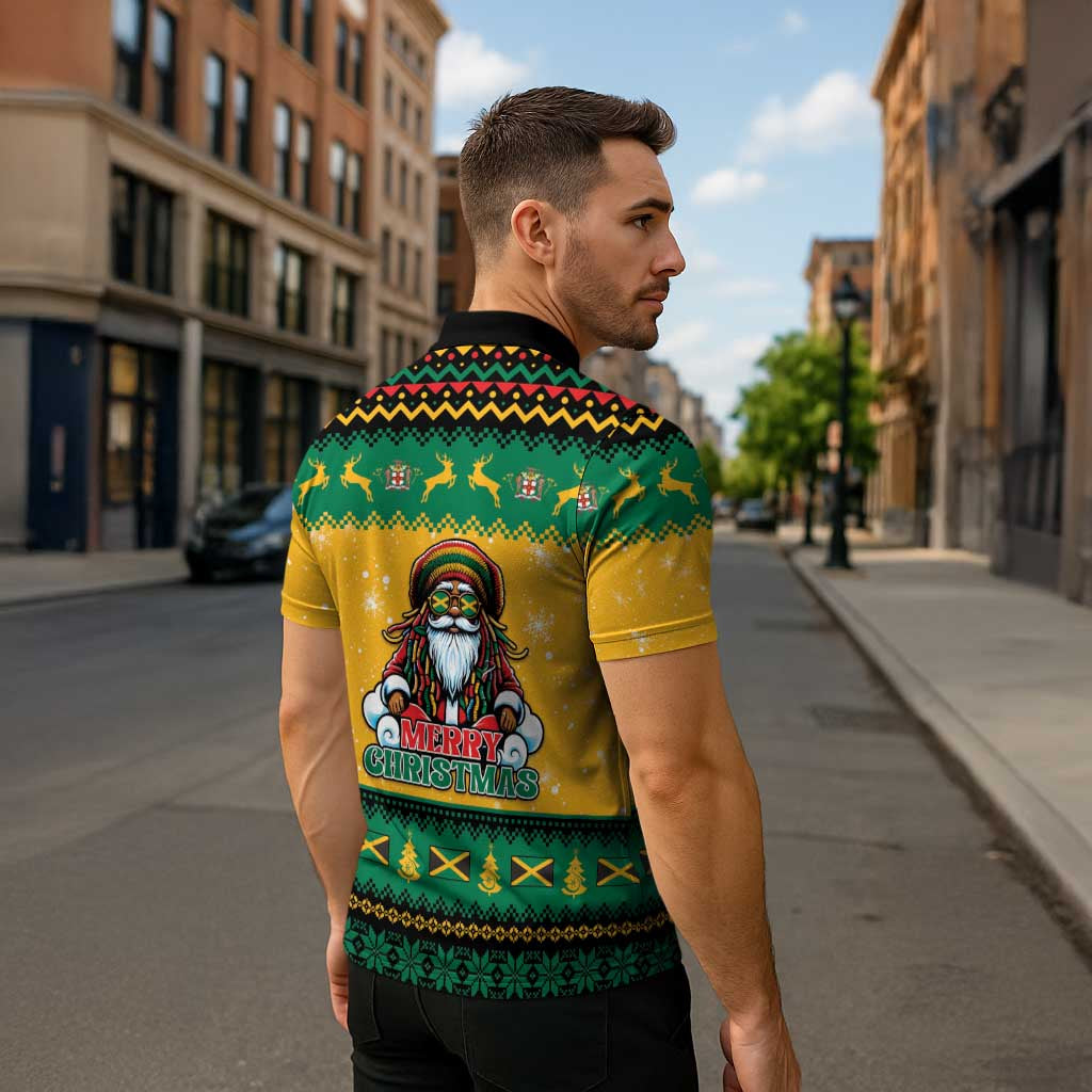 Jamaica Christmas Zipper Polo Shirt Have Ah Irie Irie Christmas - Wonder Print Shop
