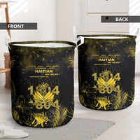 Haiti 1804 Laundry Basket Gold Tropical Leaves And Coat Of Arms - Wonder Print Shop