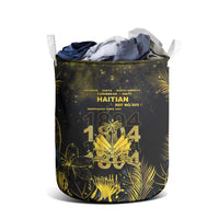 Haiti 1804 Laundry Basket Gold Tropical Leaves And Coat Of Arms - Wonder Print Shop
