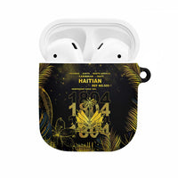 Haiti 1804 AirPods Case Gold Tropical Leaves And Coat Of Arms - Wonder Print Shop
