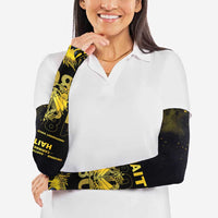 Haiti 1804 Arm Sleeves Gold Tropical Leaves And Coat Of Arms - Wonder Print Shop