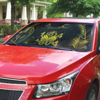 Haiti 1804 Auto Sun Shade Gold Tropical Leaves And Coat Of Arms - Wonder Print Shop