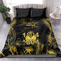 Haiti 1804 Bedding Set Gold Tropical Leaves And Coat Of Arms - Wonder Print Shop