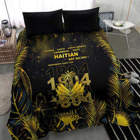 Haiti 1804 Bedding Set Gold Tropical Leaves And Coat Of Arms - Wonder Print Shop