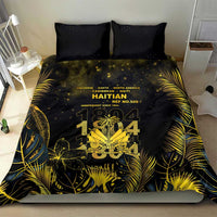 Haiti 1804 Bedding Set Gold Tropical Leaves And Coat Of Arms - Wonder Print Shop