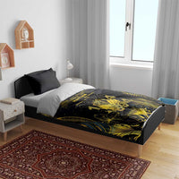 Haiti 1804 Bedding Set Gold Tropical Leaves And Coat Of Arms - Wonder Print Shop