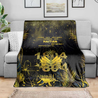 Haiti 1804 Blanket Gold Tropical Leaves And Coat Of Arms - Wonder Print Shop