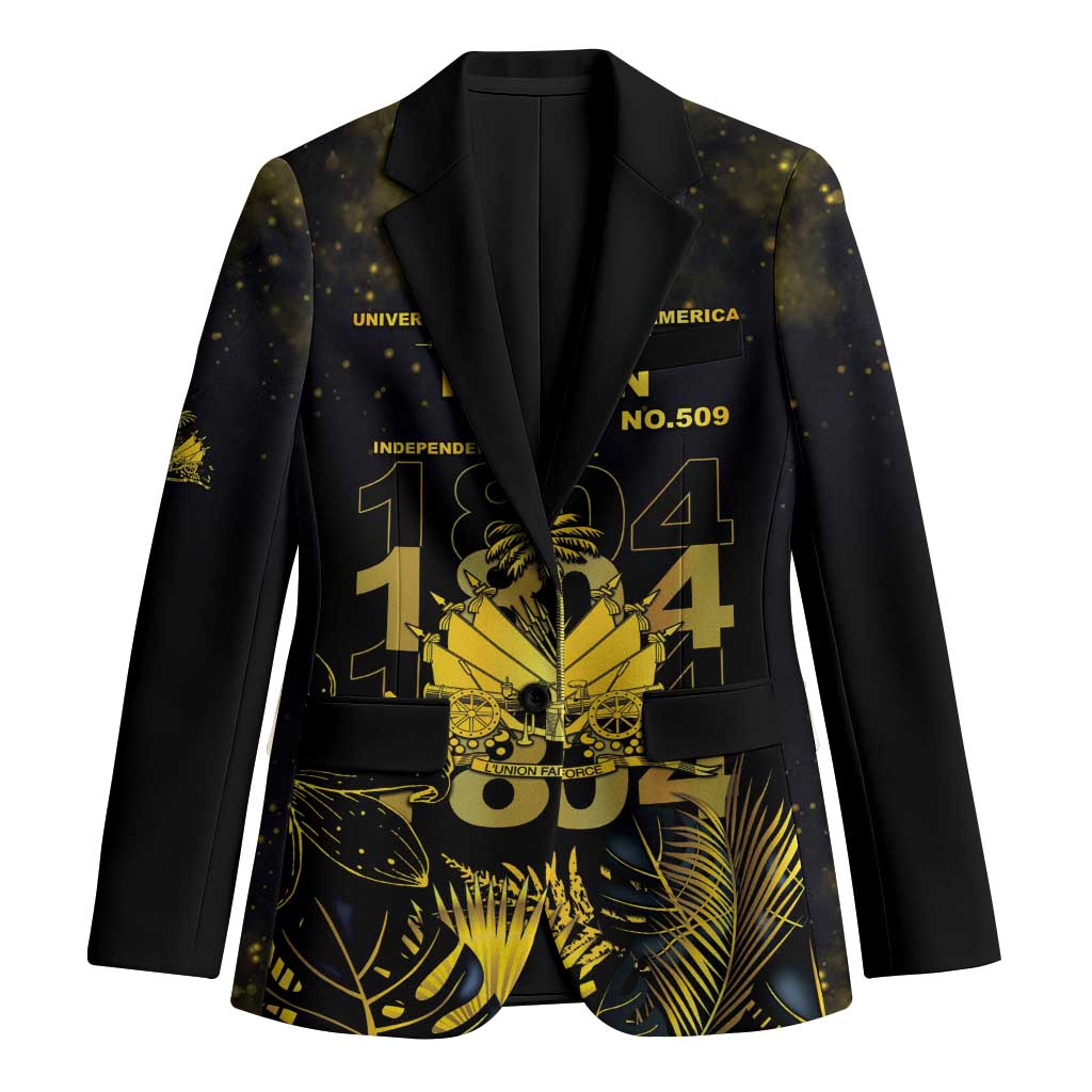 Haiti 1804 Blazer Gold Tropical Leaves And Coat Of Arms - Wonder Print Shop