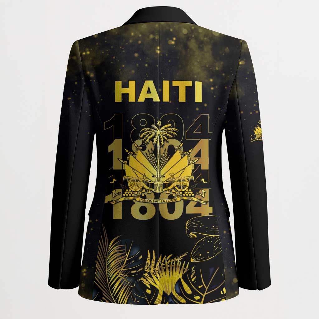 Haiti 1804 Blazer Gold Tropical Leaves And Coat Of Arms - Wonder Print Shop
