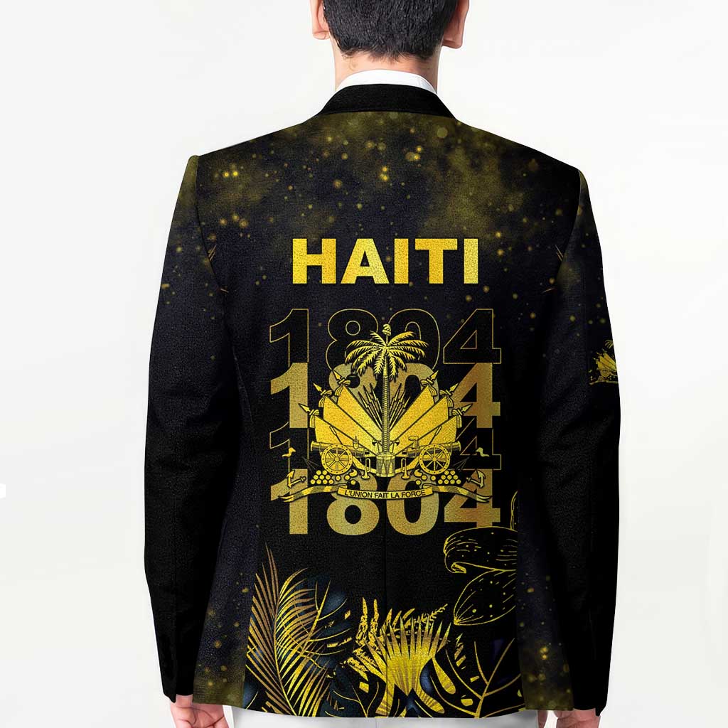 Haiti 1804 Blazer Gold Tropical Leaves And Coat Of Arms - Wonder Print Shop