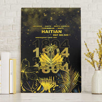 Haiti 1804 Canvas Wall Art Gold Tropical Leaves And Coat Of Arms - Wonder Print Shop