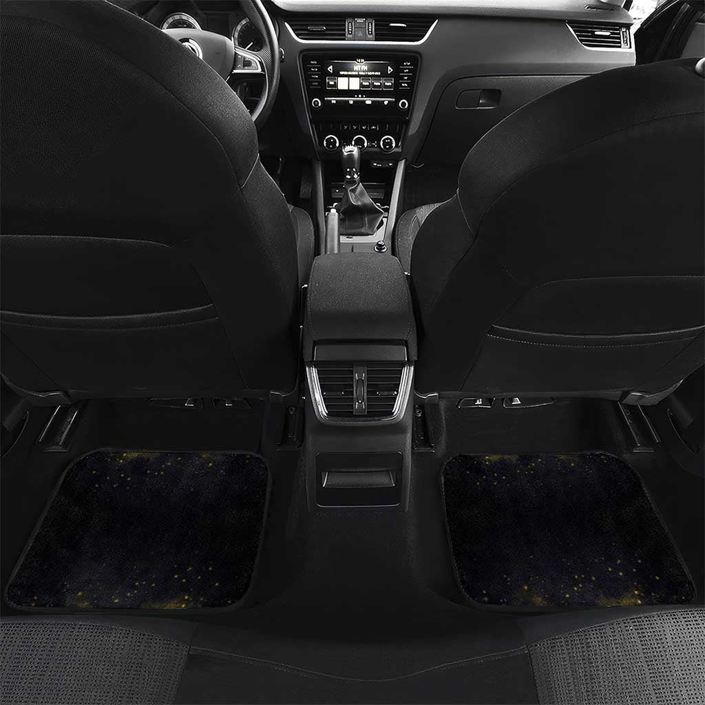 Haiti 1804 Car Mats Gold Tropical Leaves And Coat Of Arms - Wonder Print Shop