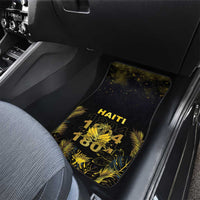 Haiti 1804 Car Mats Gold Tropical Leaves And Coat Of Arms - Wonder Print Shop
