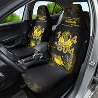Haiti 1804 Car Seat Cover Gold Tropical Leaves And Coat Of Arms - Wonder Print Shop