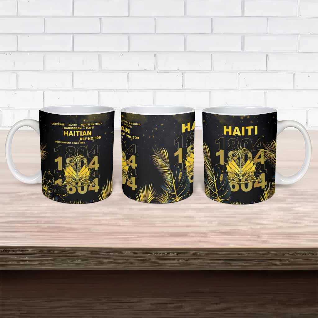 Haiti 1804 Ceramic Mug Gold Tropical Leaves And Coat Of Arms - Wonder Print Shop