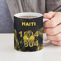 Haiti 1804 Ceramic Mug Gold Tropical Leaves And Coat Of Arms - Wonder Print Shop