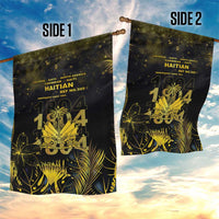 Haiti 1804 Garden Flag Gold Tropical Leaves And Coat Of Arms - Wonder Print Shop
