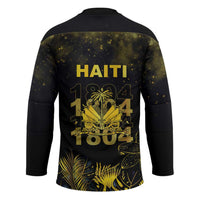Haiti 1804 Hockey Jersey Gold Tropical Leaves And Coat Of Arms - Wonder Print Shop