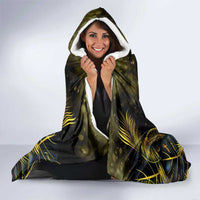 Haiti 1804 Hooded Blanket Gold Tropical Leaves And Coat Of Arms - Wonder Print Shop