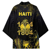 Haiti 1804 Kimono Gold Tropical Leaves And Coat Of Arms - Wonder Print Shop