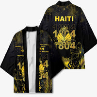 Haiti 1804 Kimono Gold Tropical Leaves And Coat Of Arms - Wonder Print Shop