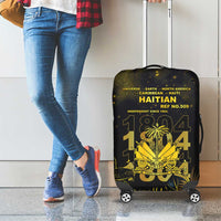 Haiti 1804 Luggage Cover Gold Tropical Leaves And Coat Of Arms - Wonder Print Shop
