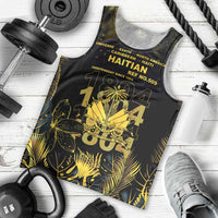 Haiti 1804 Men Tank Top Gold Tropical Leaves And Coat Of Arms - Wonder Print Shop