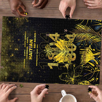Haiti 1804 Puzzle Gold Tropical Leaves And Coat Of Arms - Wonder Print Shop