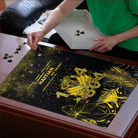 Haiti 1804 Puzzle Gold Tropical Leaves And Coat Of Arms - Wonder Print Shop