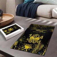 Haiti 1804 Puzzle Gold Tropical Leaves And Coat Of Arms - Wonder Print Shop